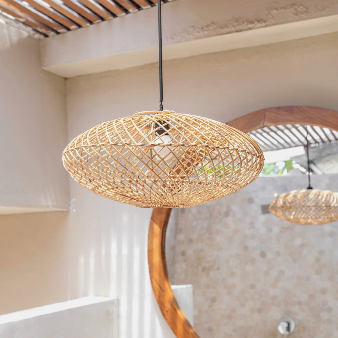 Rattan Boho Lampenschirm ARANA - Deckenleuchte - Hängelampe