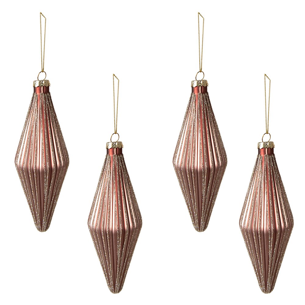 Weihnachtskugel Ø 5x14 cm / Glas / 4er-Set