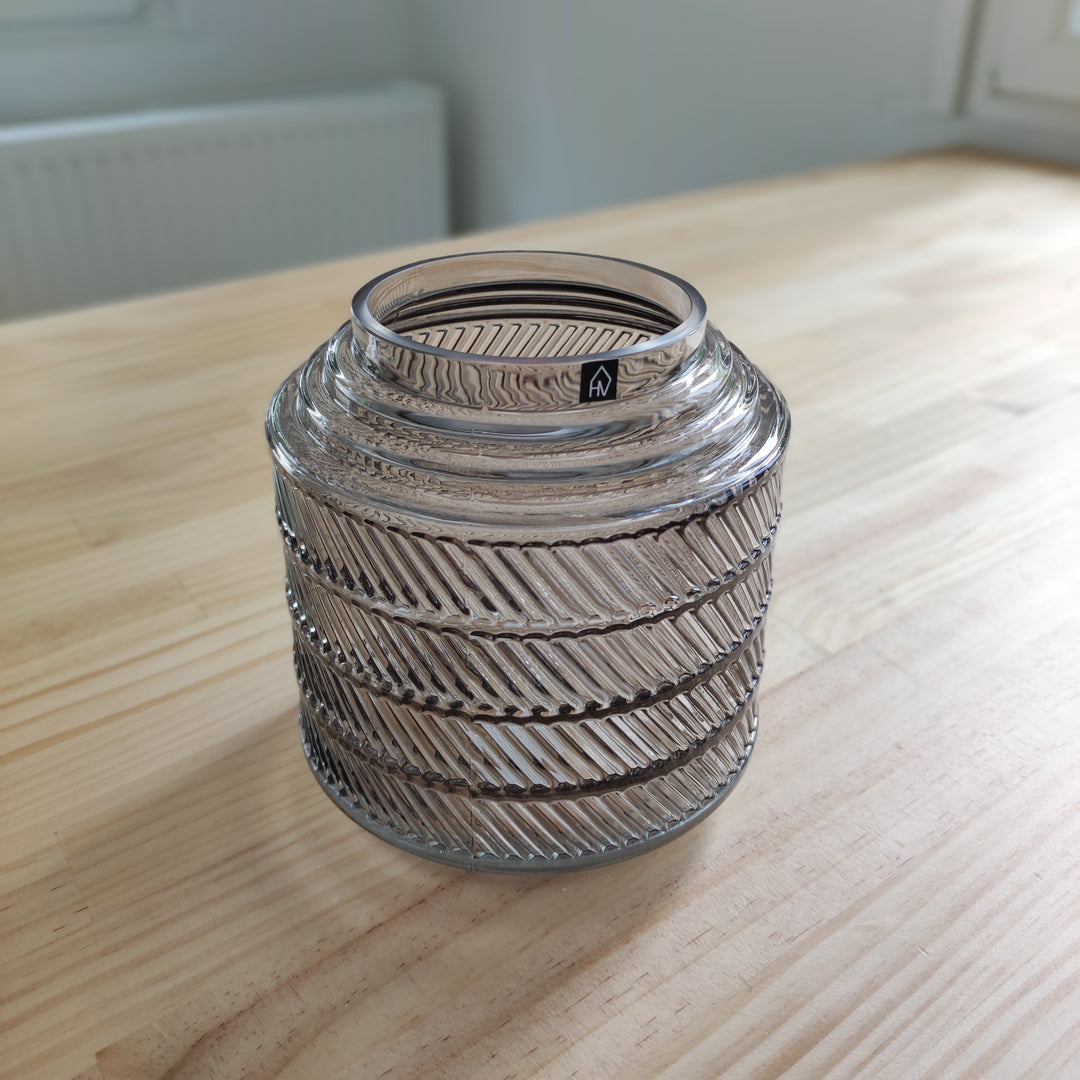 Vase - breit, smokeygreen