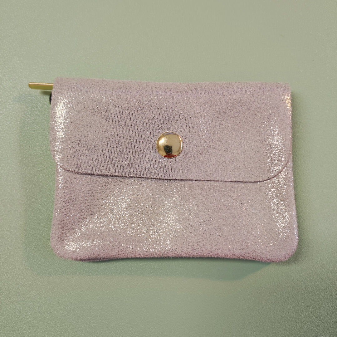 Geldbeutel, mini - Glitter GRAU-BEIGE