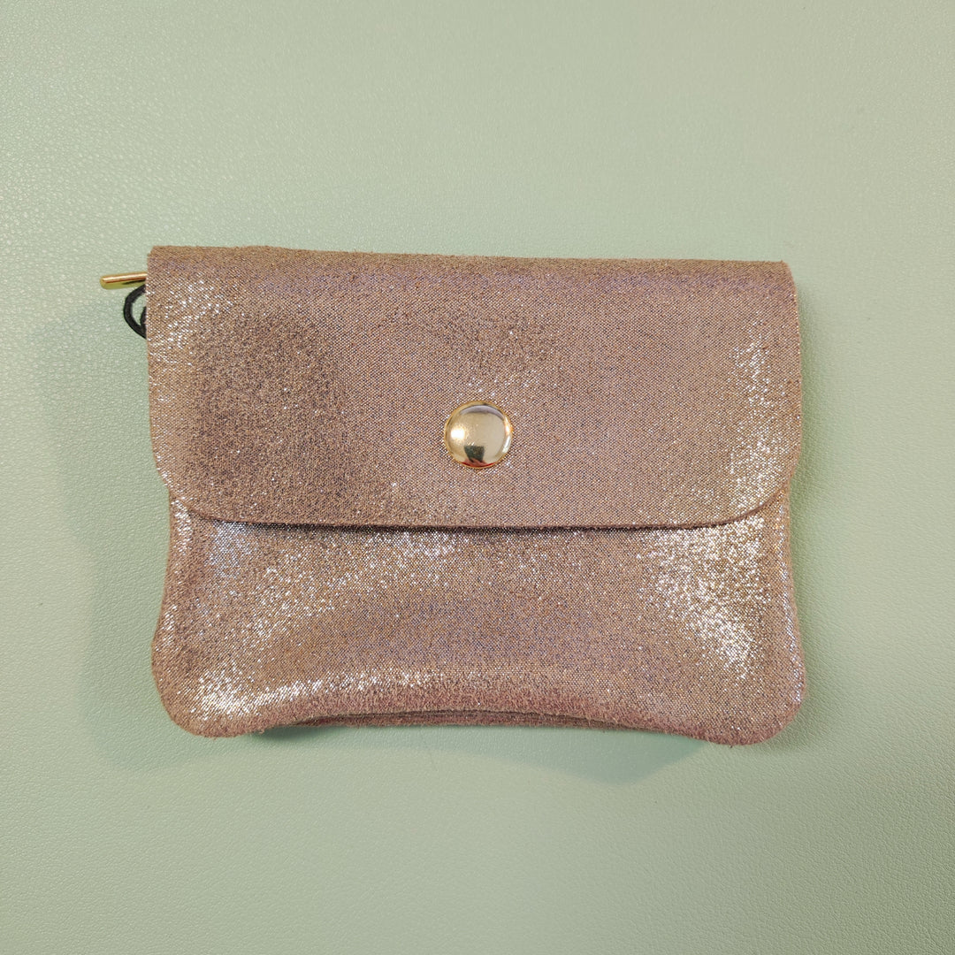 Geldbeutel, mini - Glitter BRAUN-BEIGE