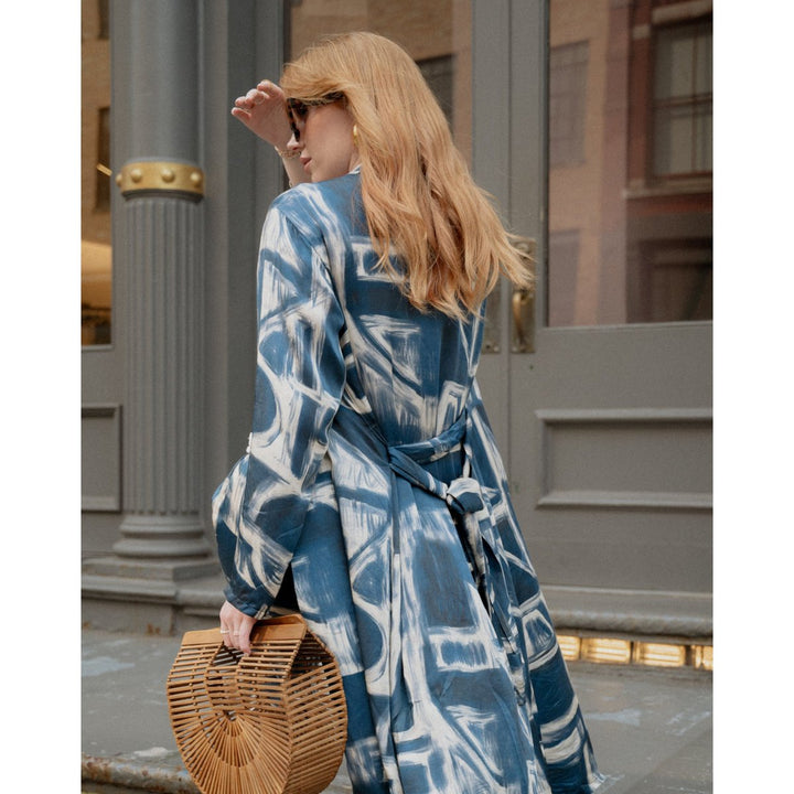 Kimono GREEK - blau-weiß - XS/S