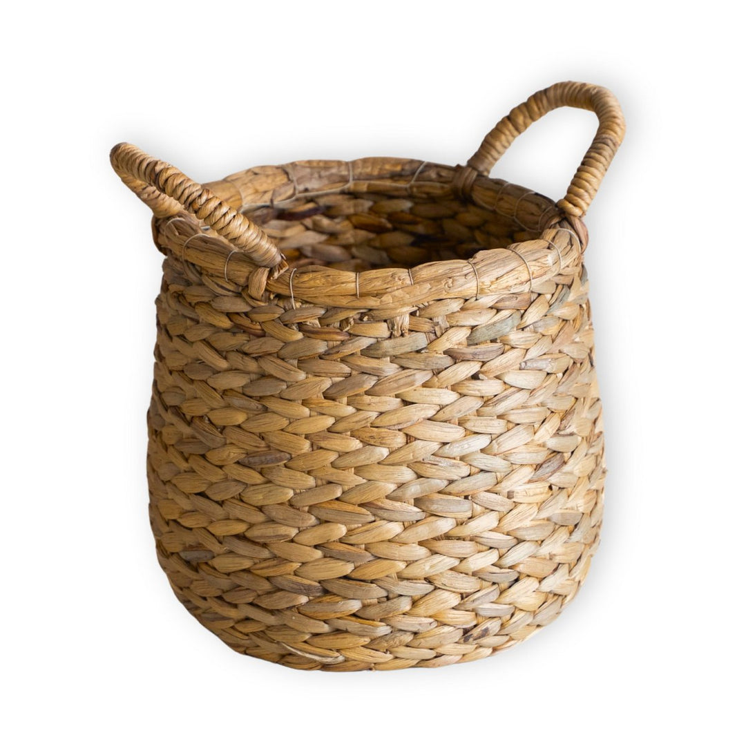 Boho Aufbewahrungskorb mit Griffen CITRA - geräumiger Dekokorb - Pflanzkorb - handgeflochtener Wäschekorb
