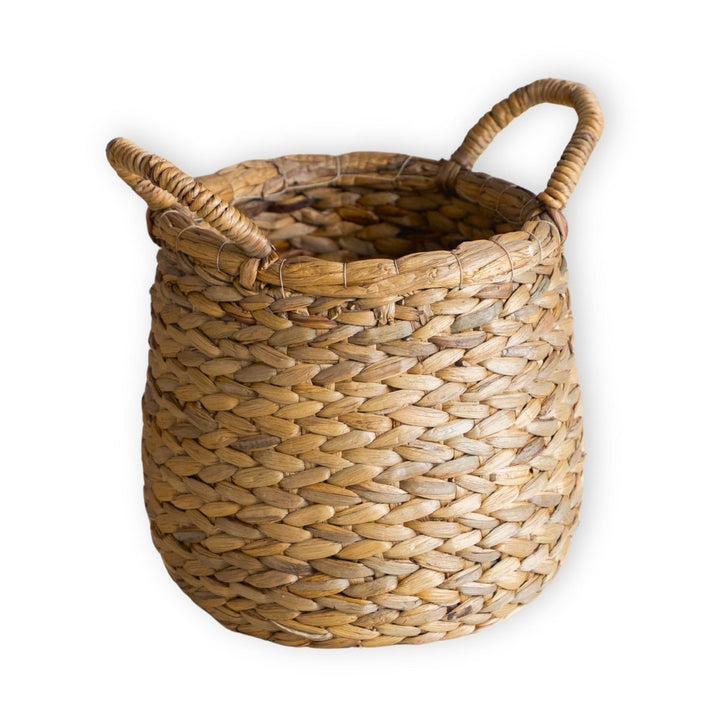 Boho Aufbewahrungskorb mit Griffen CITRA - geräumiger Dekokorb - Pflanzkorb - handgeflochtener Wäschekorb