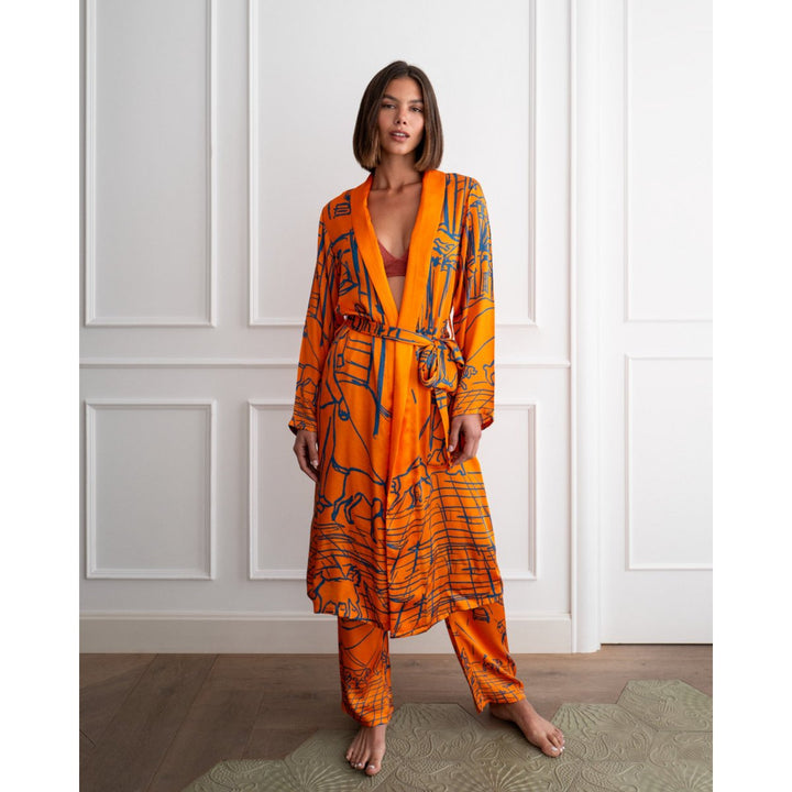 Kimono DOGLOVER - orange-blau - M/L