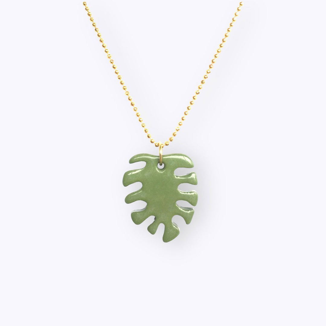 Halskette - Kette Monstera Blatt, vergoldet