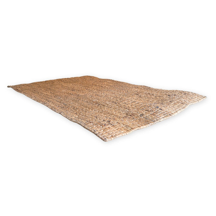 rechteckiger brauner Teppich SAWAH für Bohostil - handgewebte Bodenmatte
