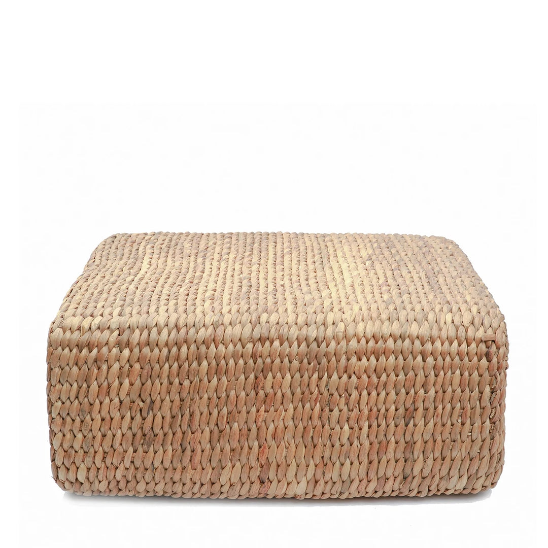Der "The Hyacinth Pouffe" Square – Boho Sitzpouf aus Wasserhyazinthe