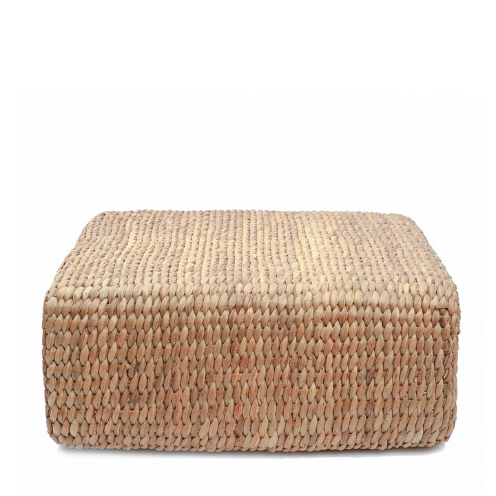 Der "The Hyacinth Pouffe" Square – Boho Sitzpouf aus Wasserhyazinthe