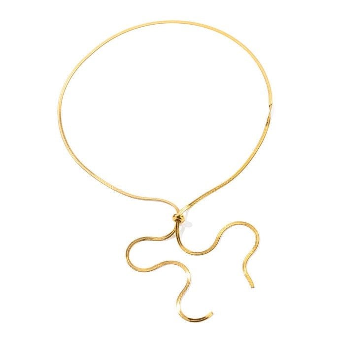 Breite Fischgrätenkette Gold – Elegante Statement-Halskette im Fischgrätenmuster
