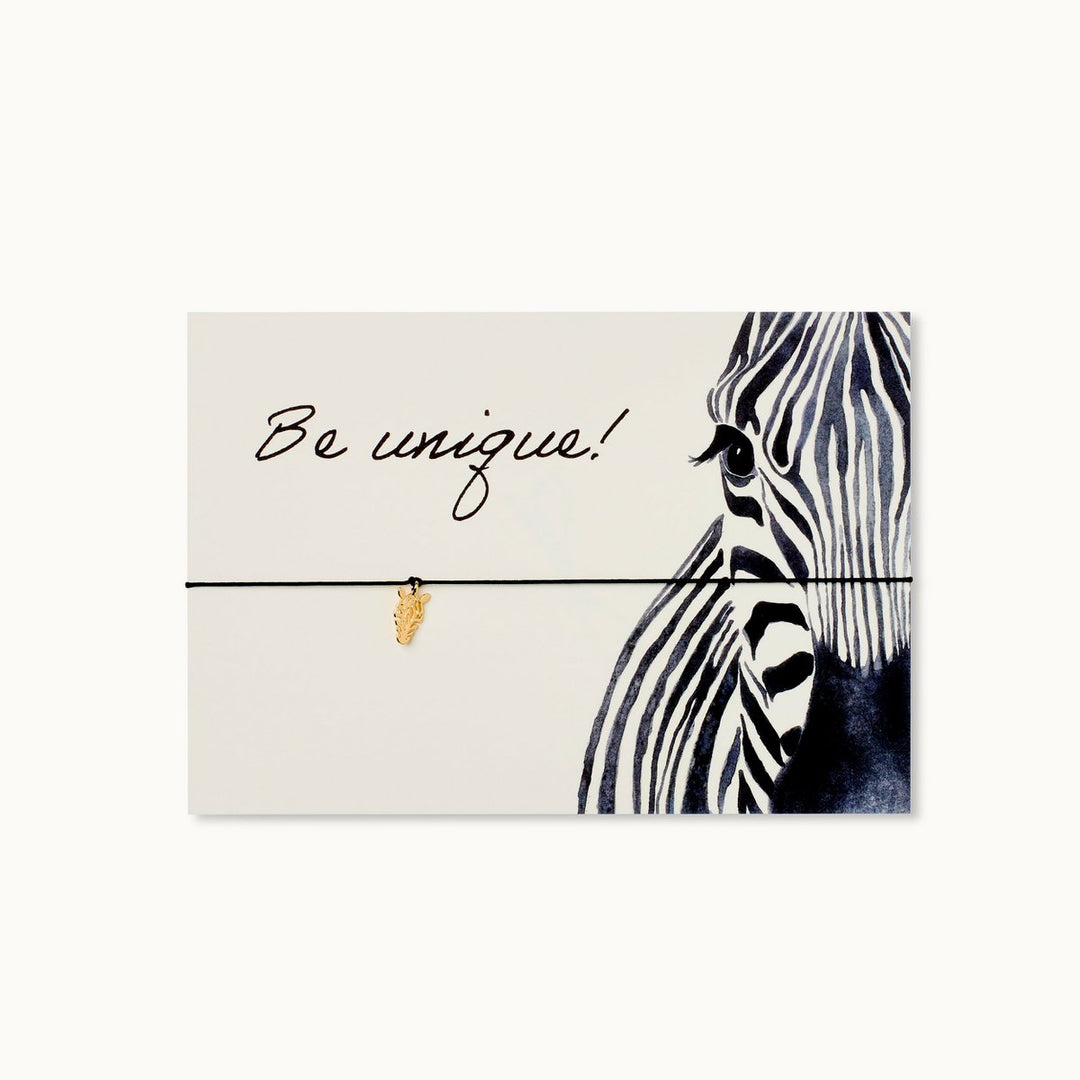 Armband-Karte: Be unique! Zebra