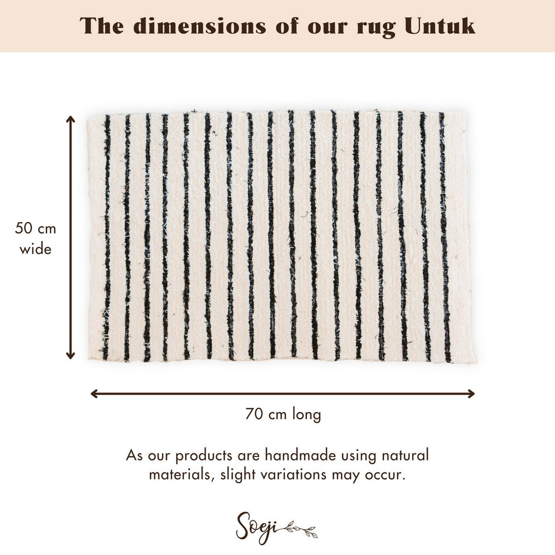 Baumwollteppich UNTUK – handgewebter Boho Läufer – Bettvorleger