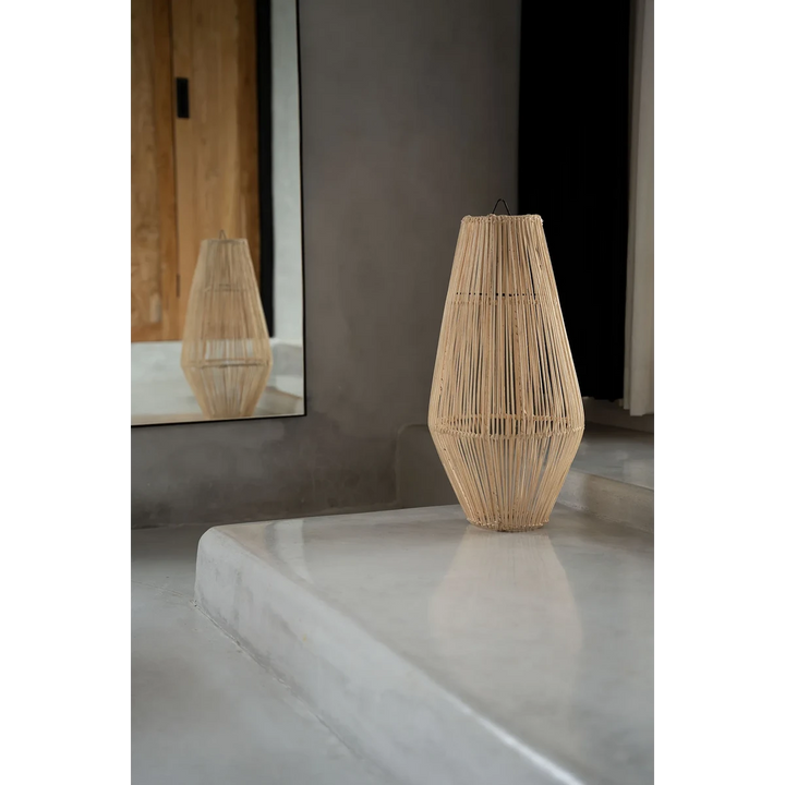 Der "Afrodisiac" Anhänger - Natur - M - Boho Lampenschirm aus Rattan