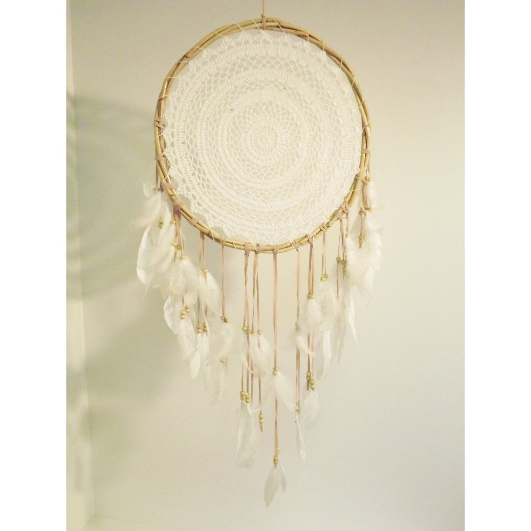 Traumfänger XL gestrickt – Boho Wanddeko Handgemacht