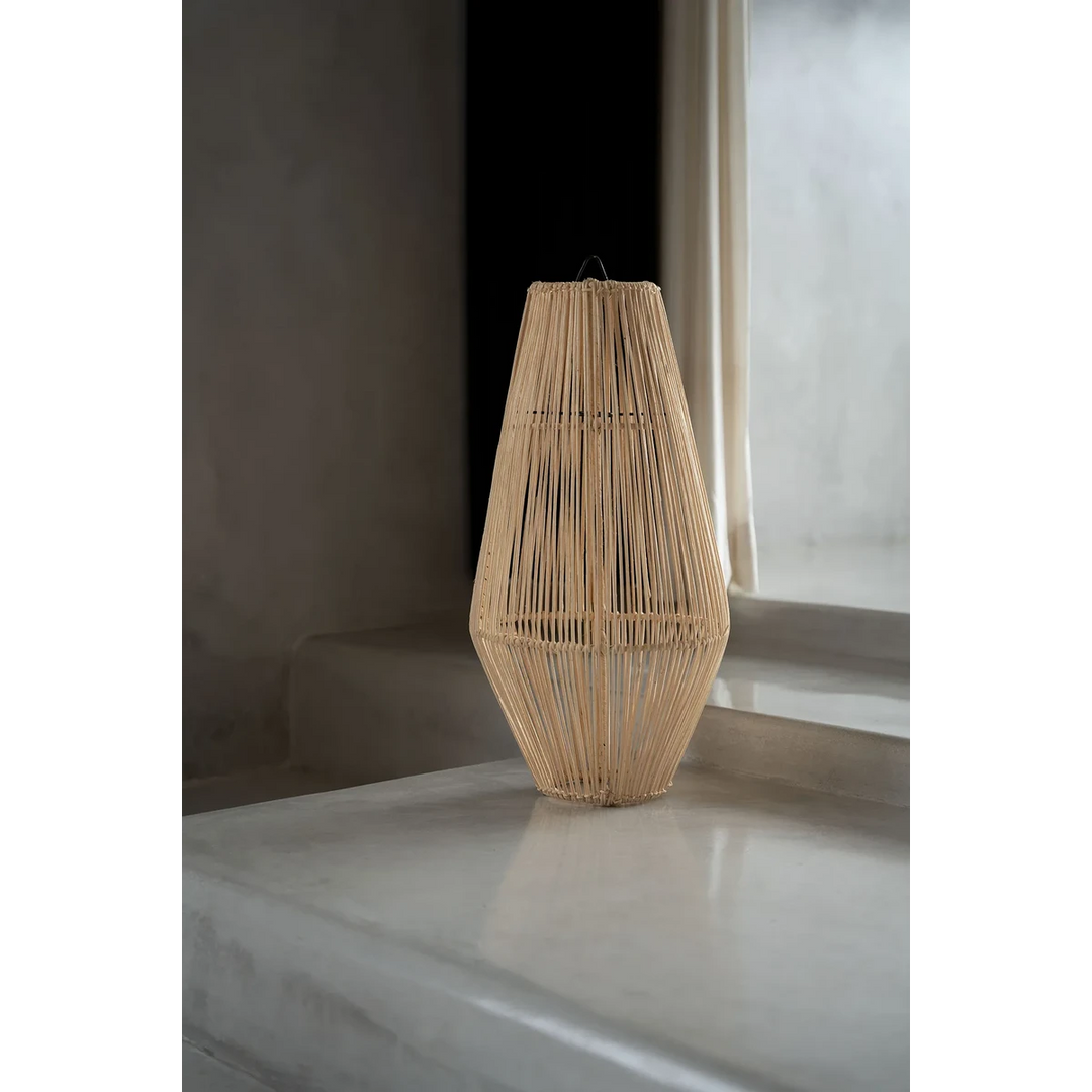 Der "Afrodisiac" Anhänger - Natur - M - Boho Lampenschirm aus Rattan