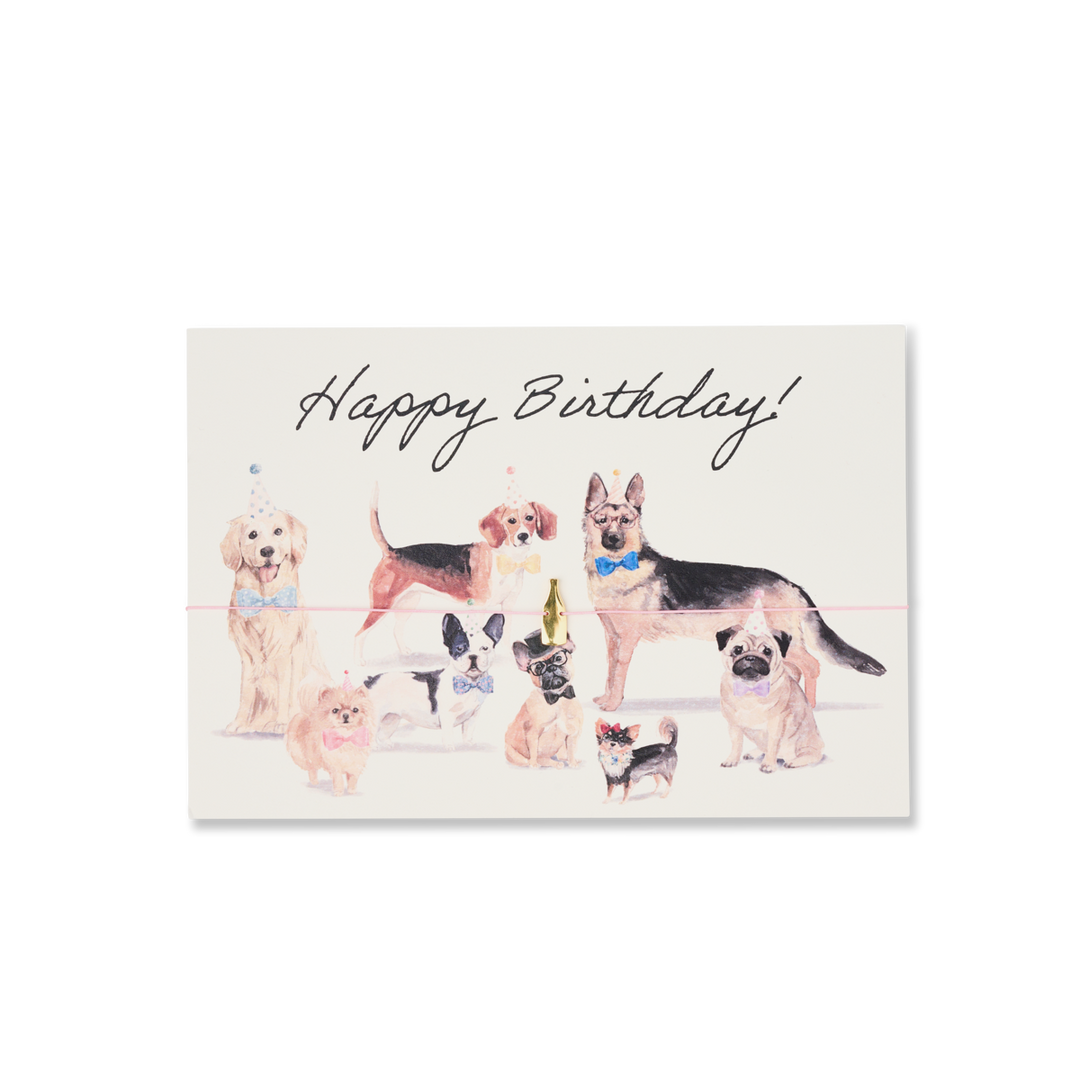 Armband-Karte: Happy Birthday! - Dogparty