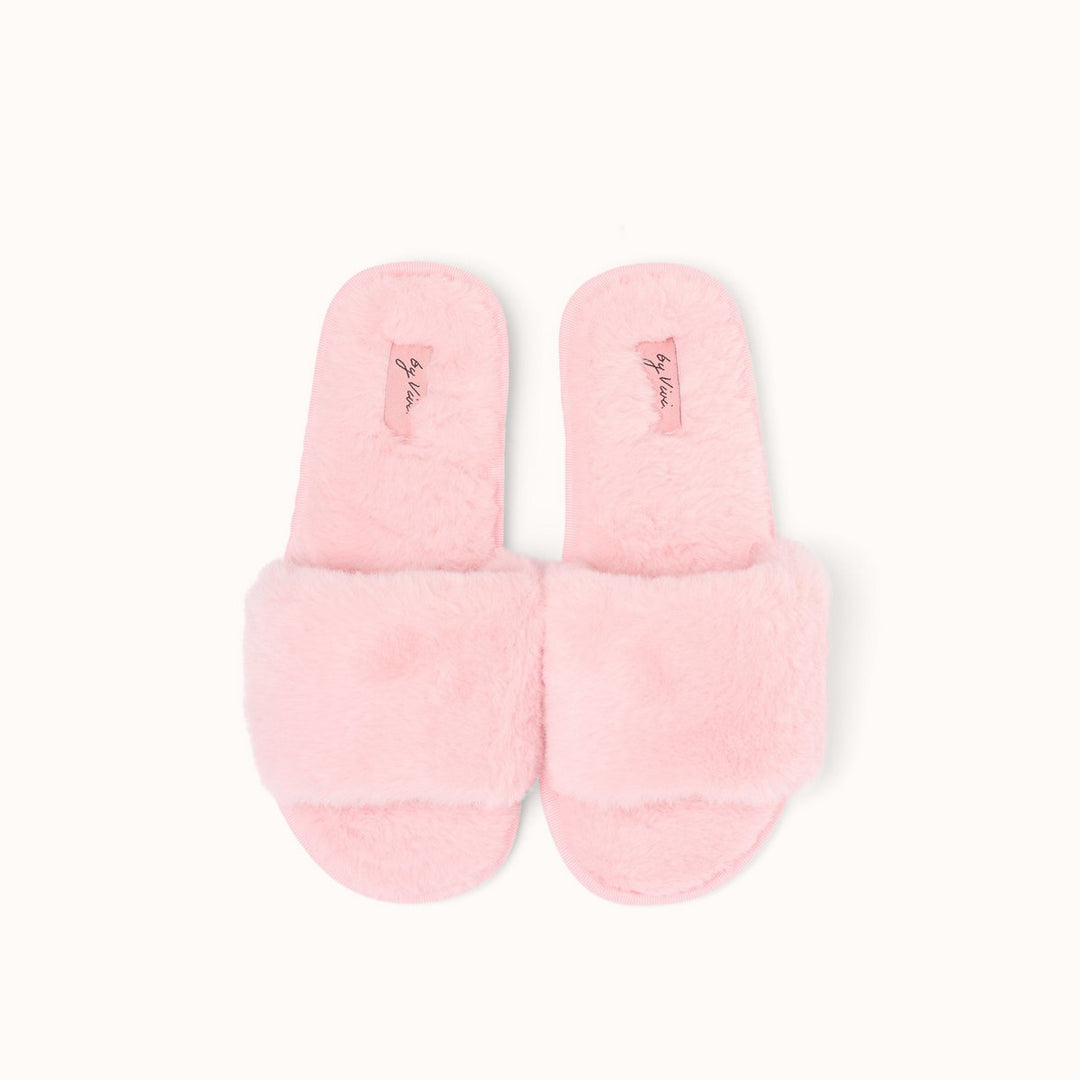 Rosa Slipper | flauschig-stylischer Plüsch-Komfort