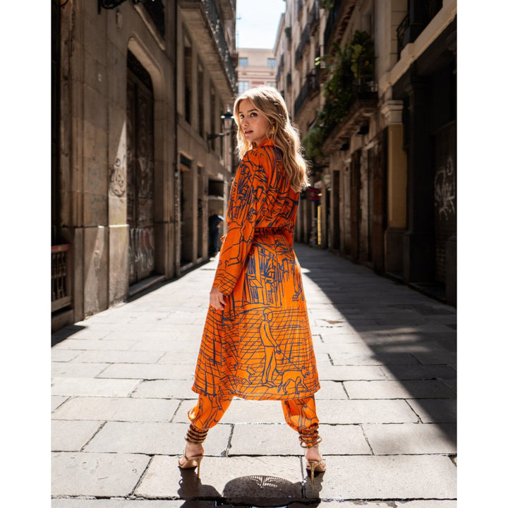 Kimono DOGLOVER - orange-blau - M/L