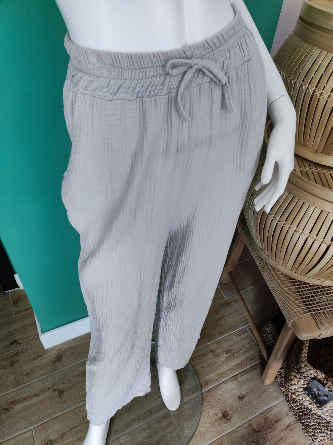 Boho Musselin-Hose – Leicht & Elegant / beige