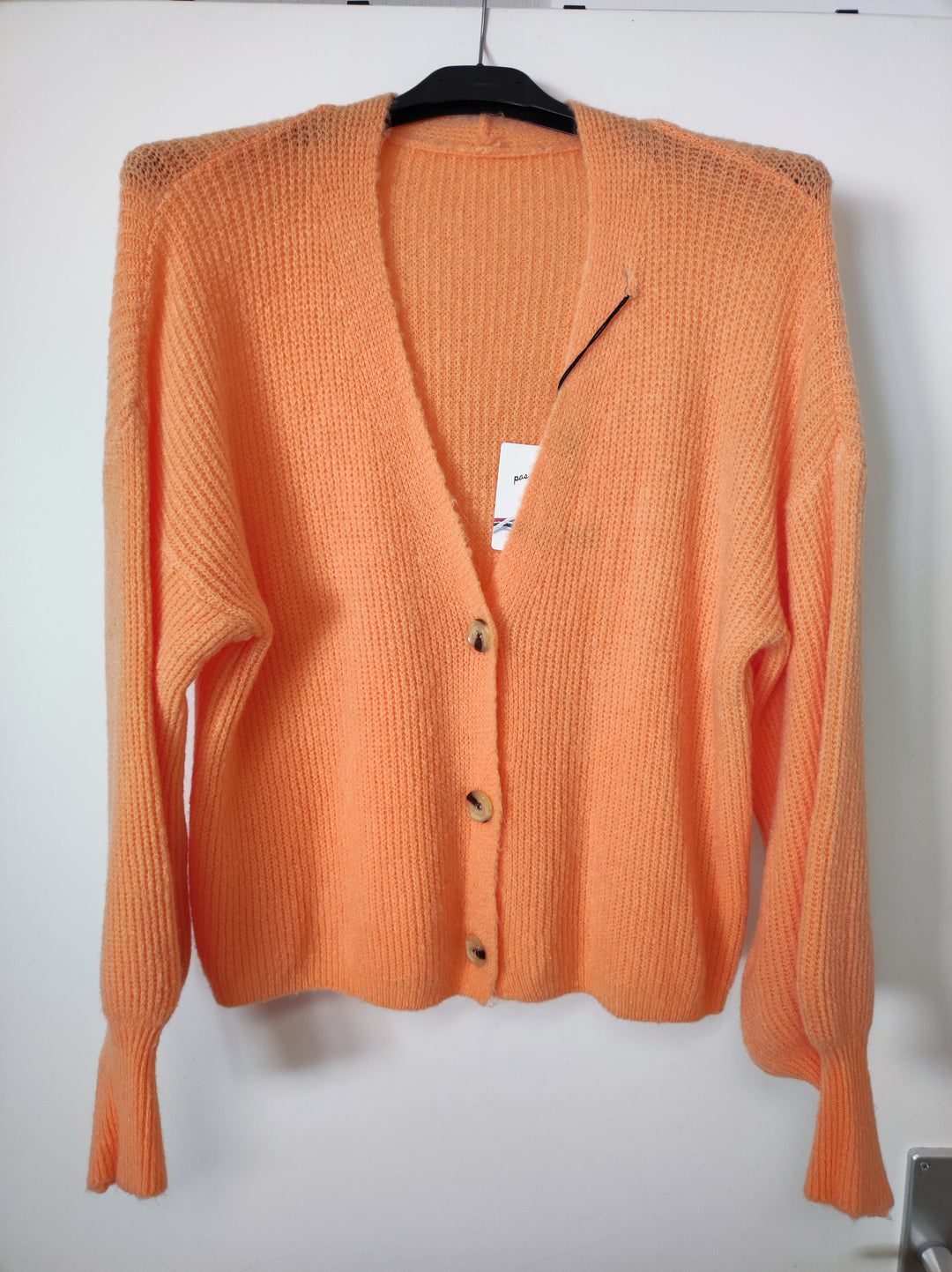 Cardigan / Strickjacke - apricot-peach / große Knöpfe