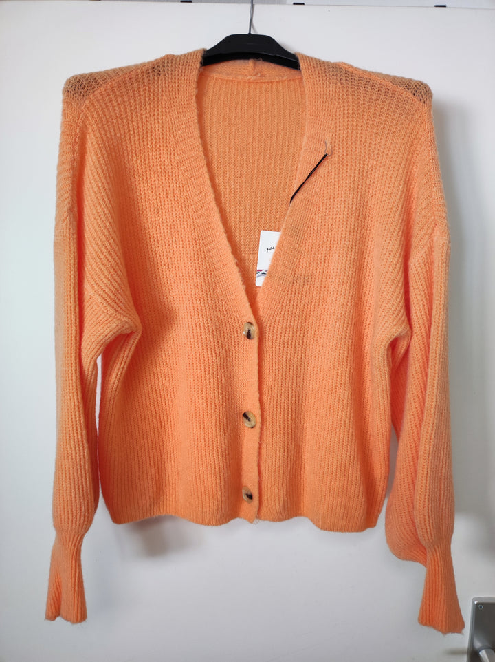Cardigan / Strickjacke - apricot-peach / große Knöpfe