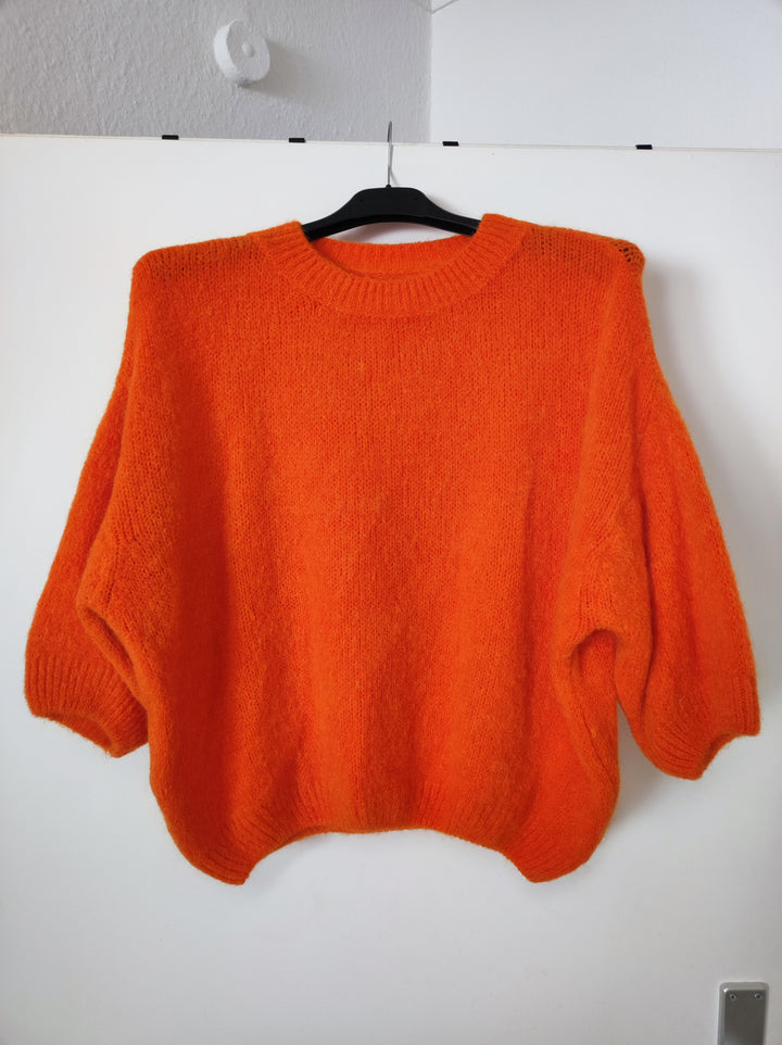 Pulli - flauschig - kurz - orange