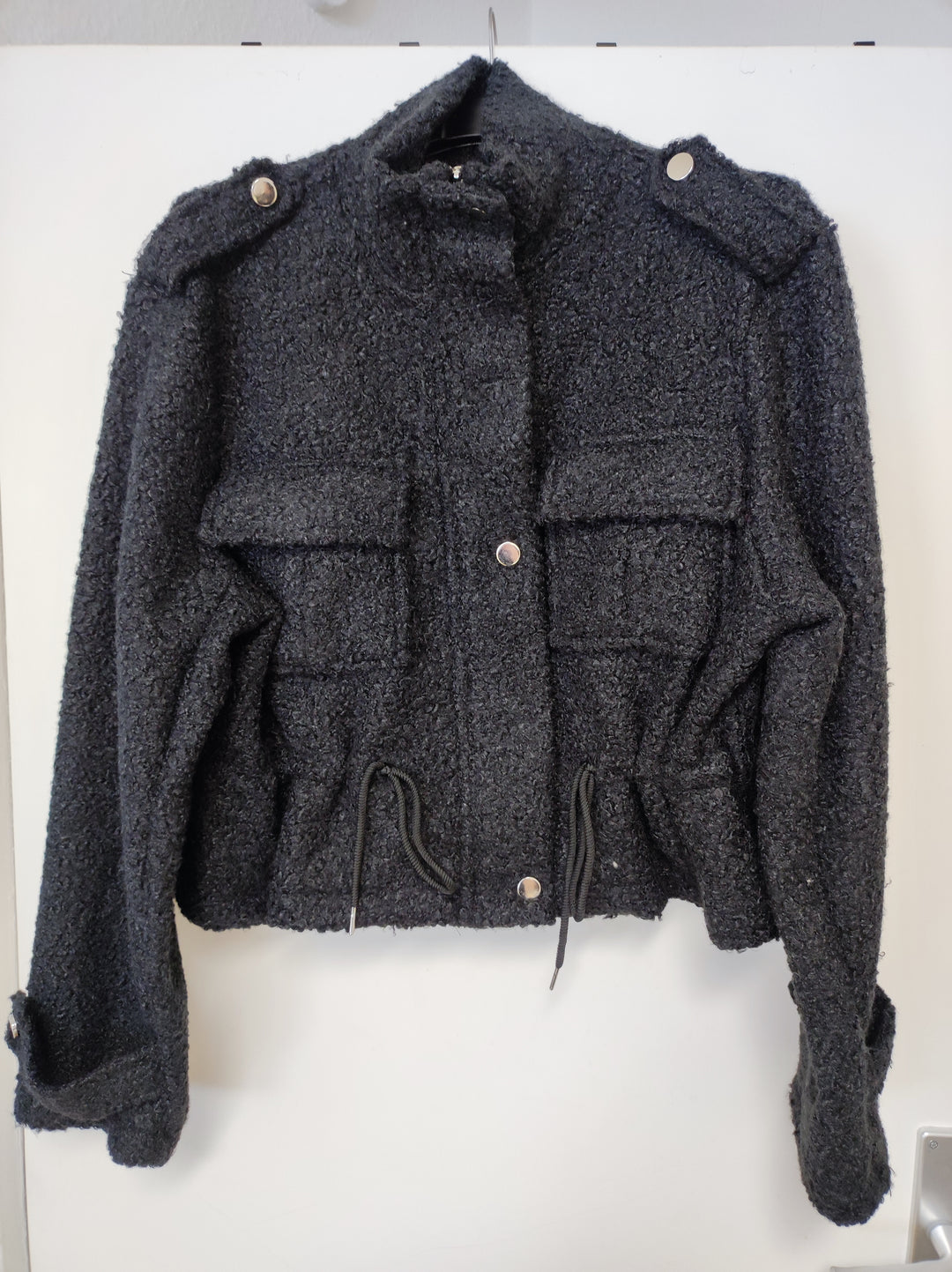 Jacke - Military-Style - Teddy - schwarz