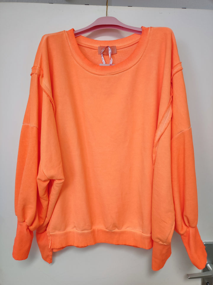 Pulli SPRAY Neonorange - weit, auffällige Nähte
