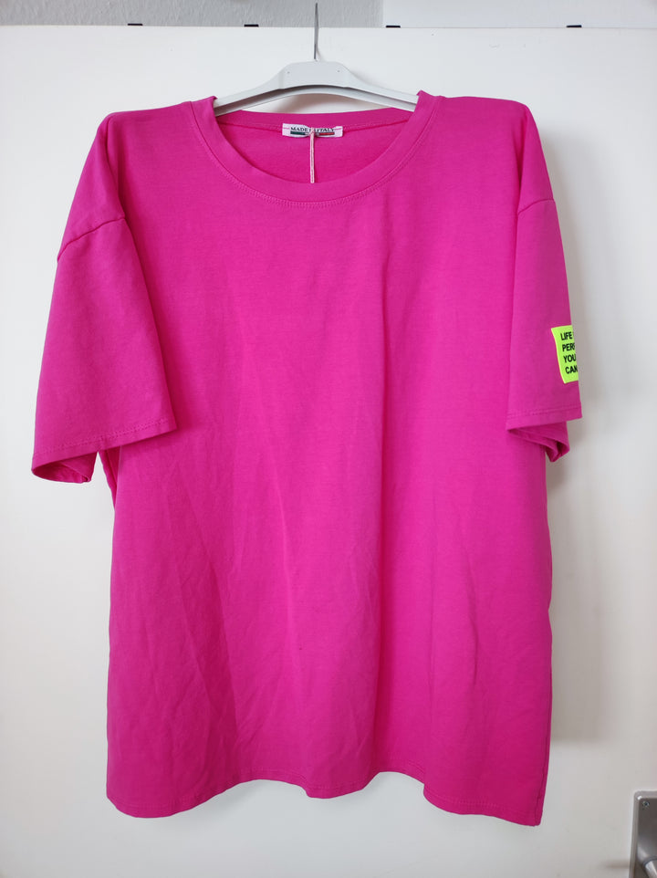 Shirt - pink - Statement Patch Neon Ärmel