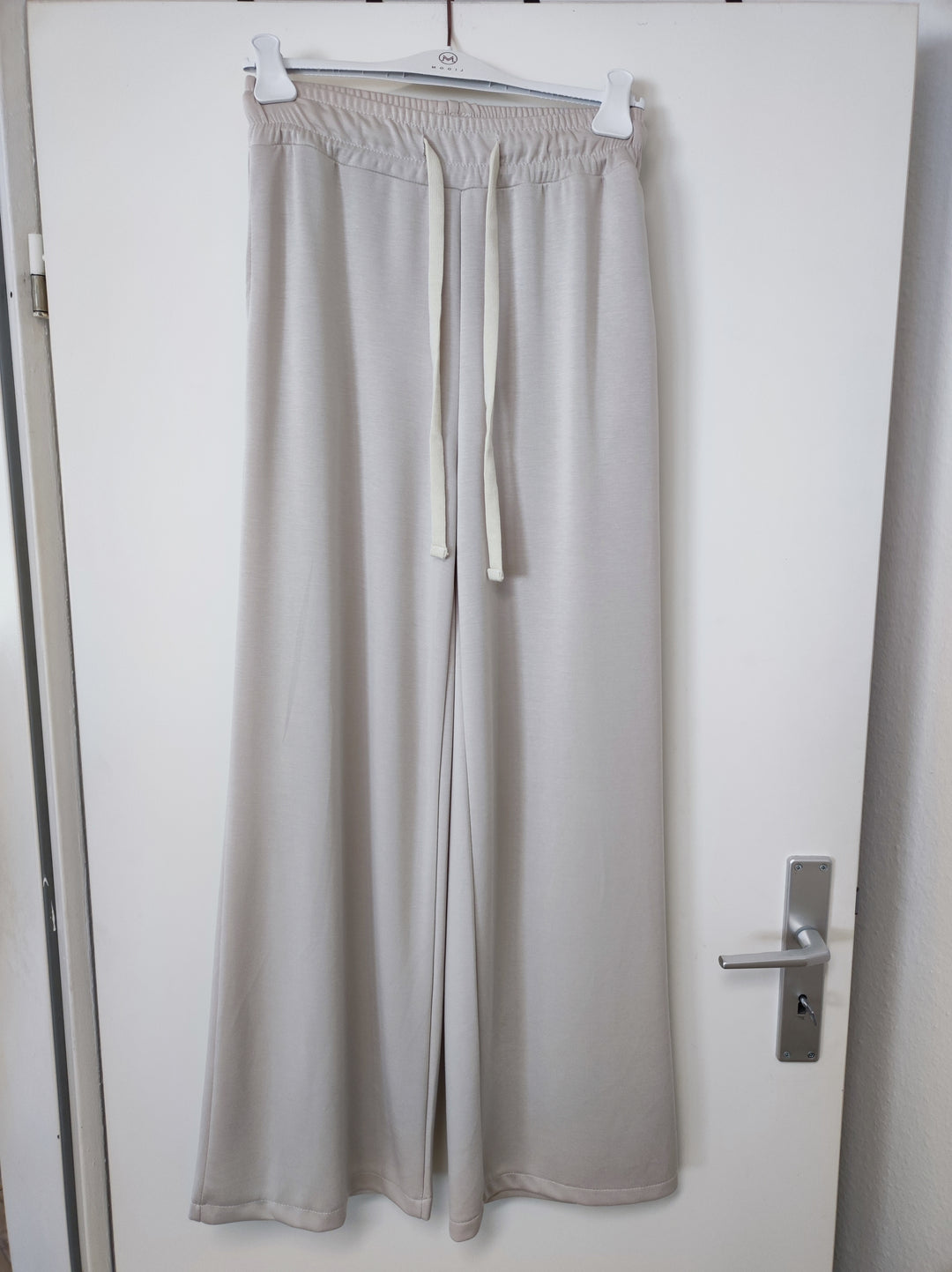 Hose - creme-beige - weites Bein, Kordelzug