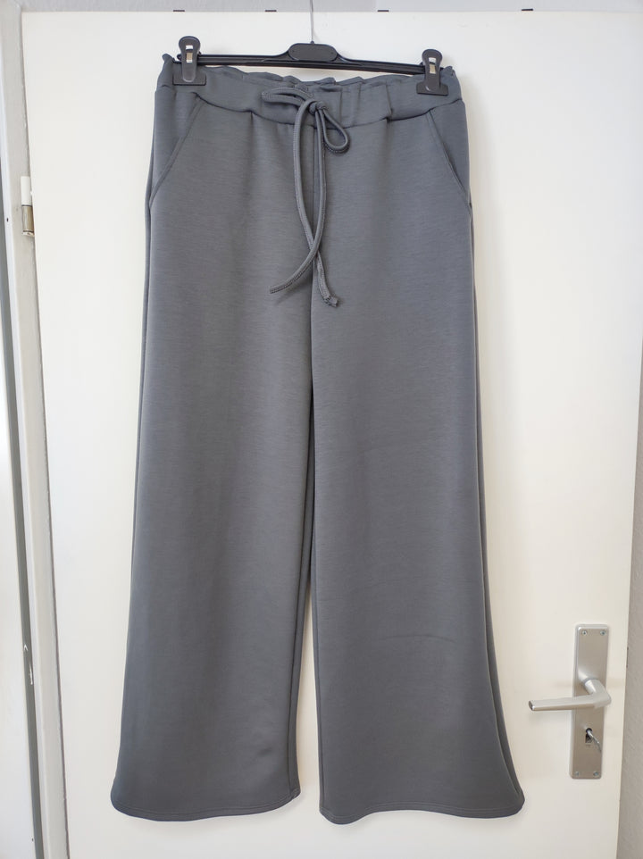 Hose - anthrazit - weites Bein, Gummibund