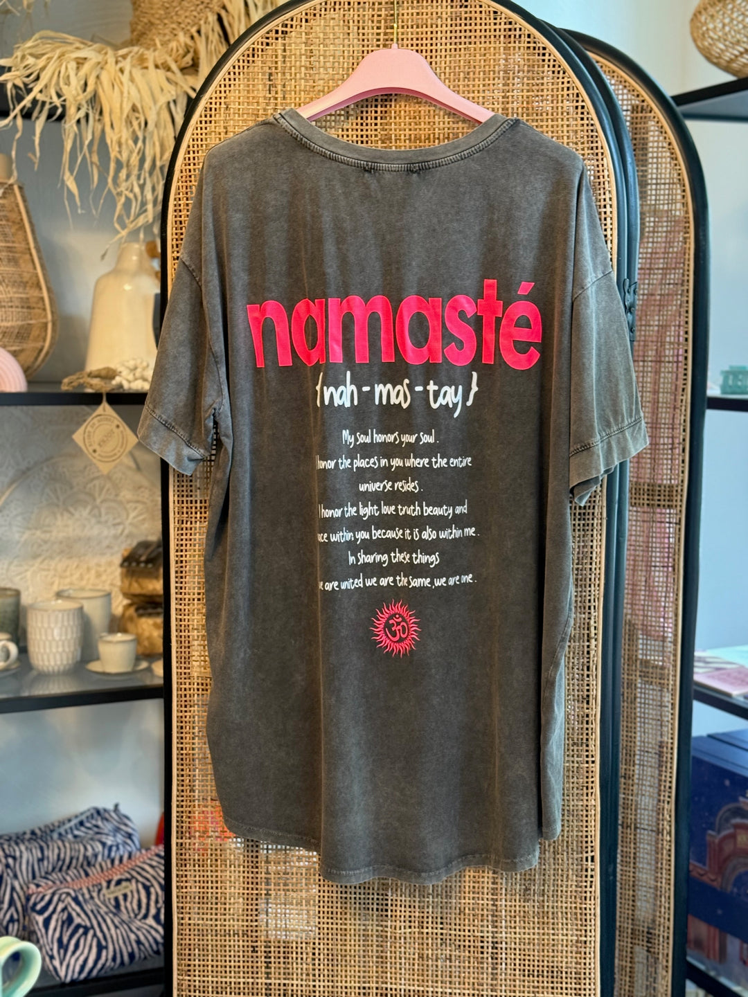 Shirt - Namaste - dunkelgrau