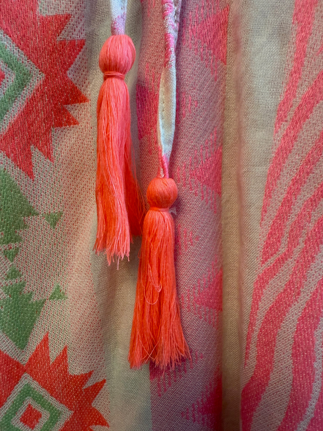 Bluse - langarm, Quasten - hell neon pink