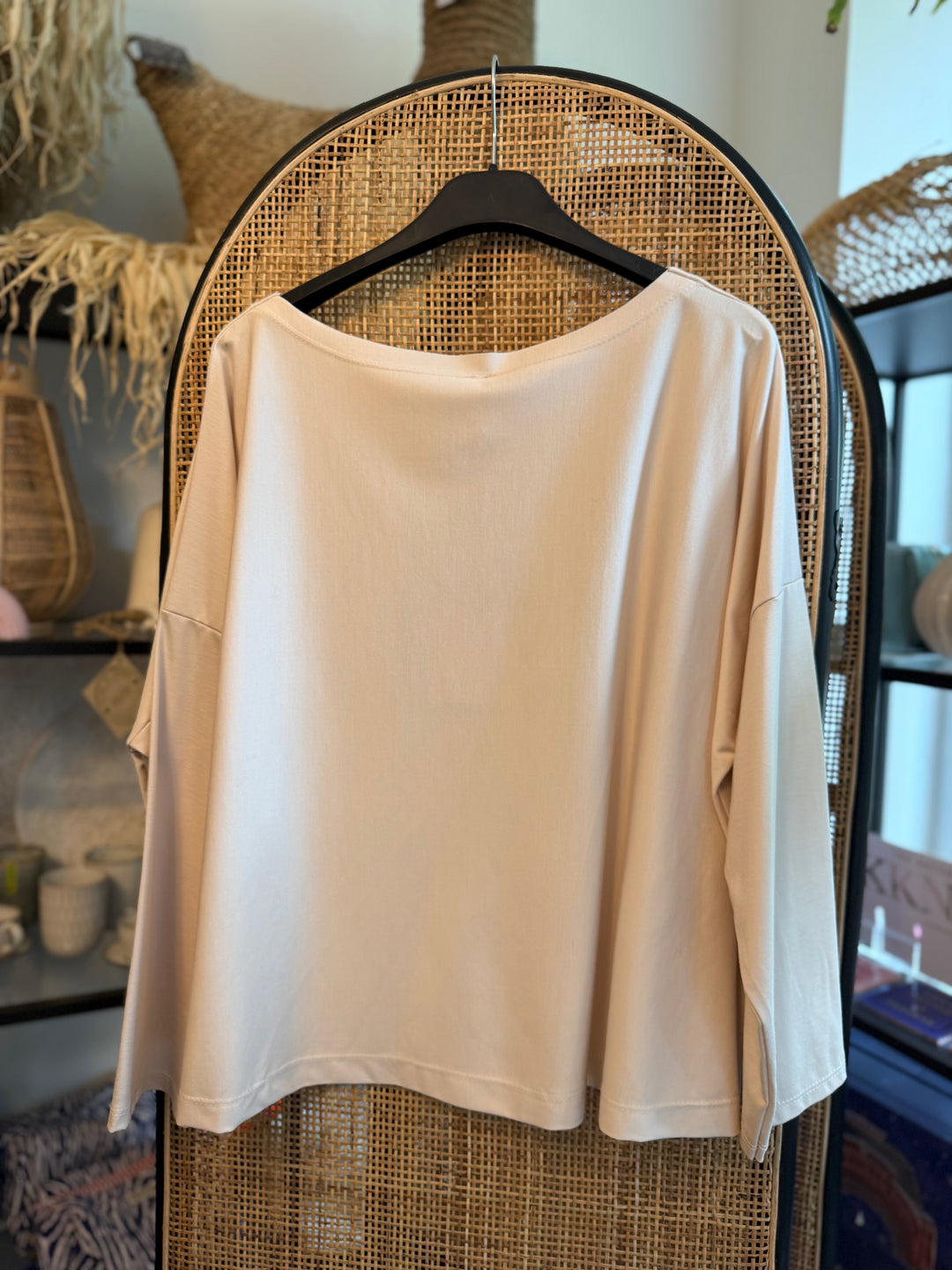Shirt - creme-beige - langarm