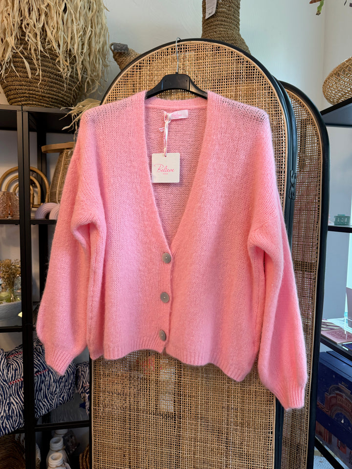 Strickjacke - Cardigan - rosa