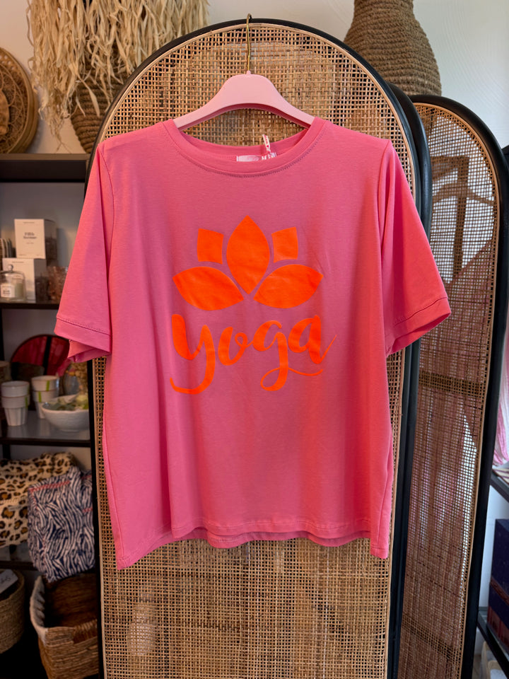 Shirt YOGA - pink neonorange