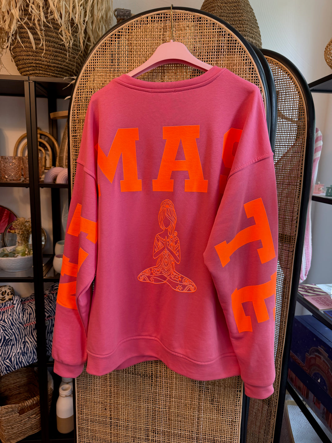 Pulli NAMASTE - pink neonorange