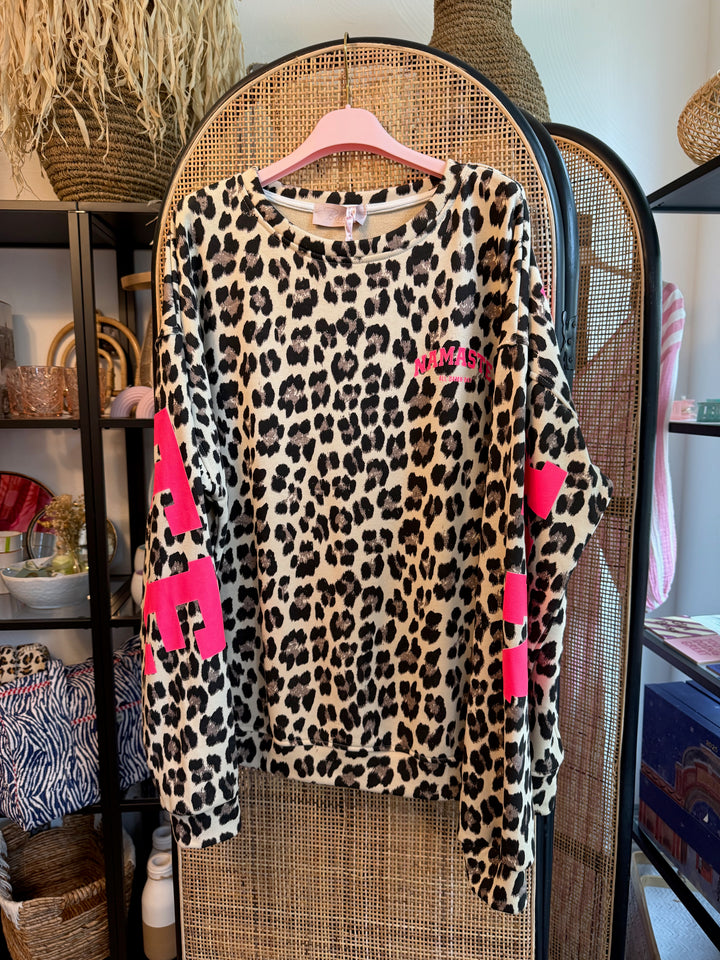 Pulli NAMASTE - Leo hell - neonpink