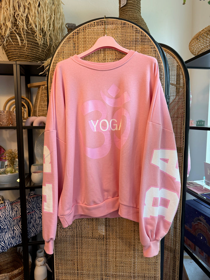 Pulli YOGA / BALANCE - rosa weiß