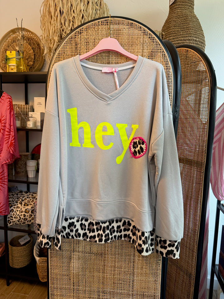 Pulli HEY - Leo - grau