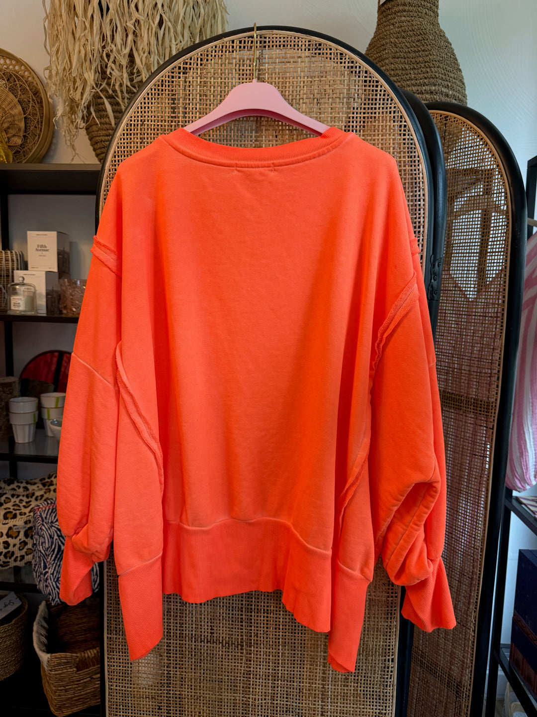 Pulli SPRAY Neonorange - weit, auffällige Nähte