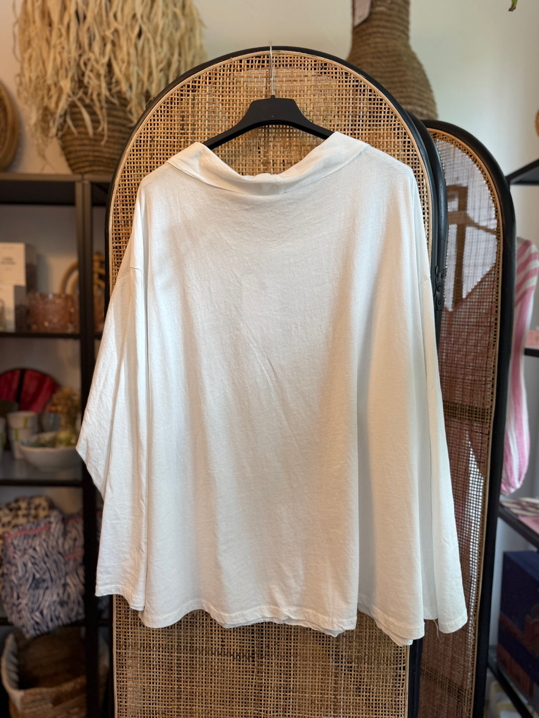 Shirt CIAO BELLA - weiß neonpink