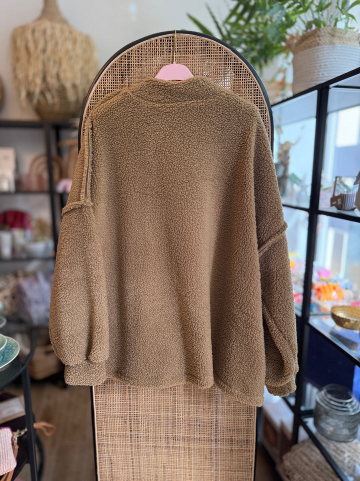 Jacke - Teddy - Leo-Herz - braun