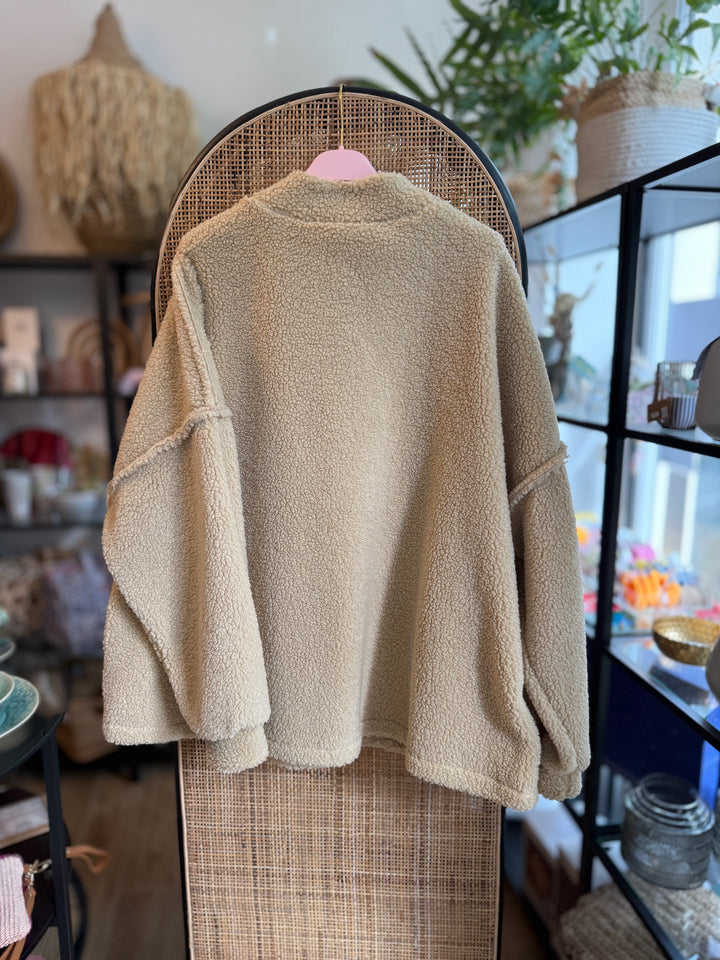 Jacke - Teddy - Leo-Herz - hellbraun