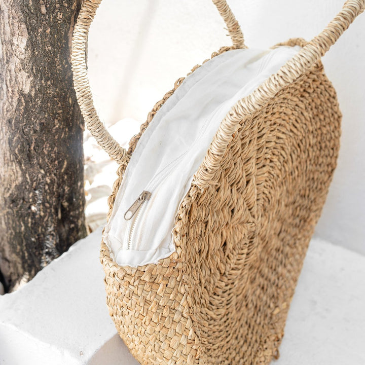 Handtasche MENARA - Strandtasche - Einkaufstasche – Handgewebte Boho-Bag im natürlichen Stil