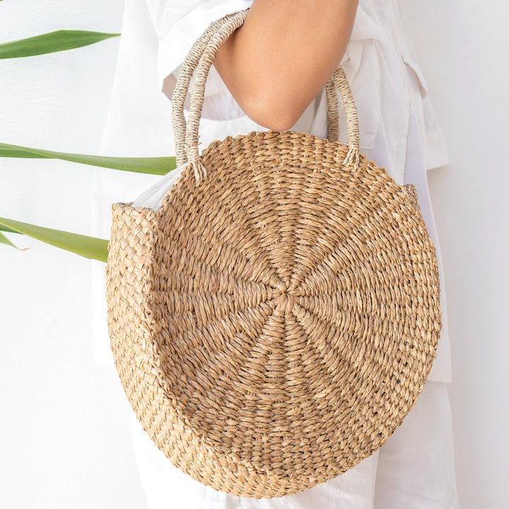 Handtasche MENARA - Strandtasche - Einkaufstasche – Handgewebte Boho-Bag im natürlichen Stil