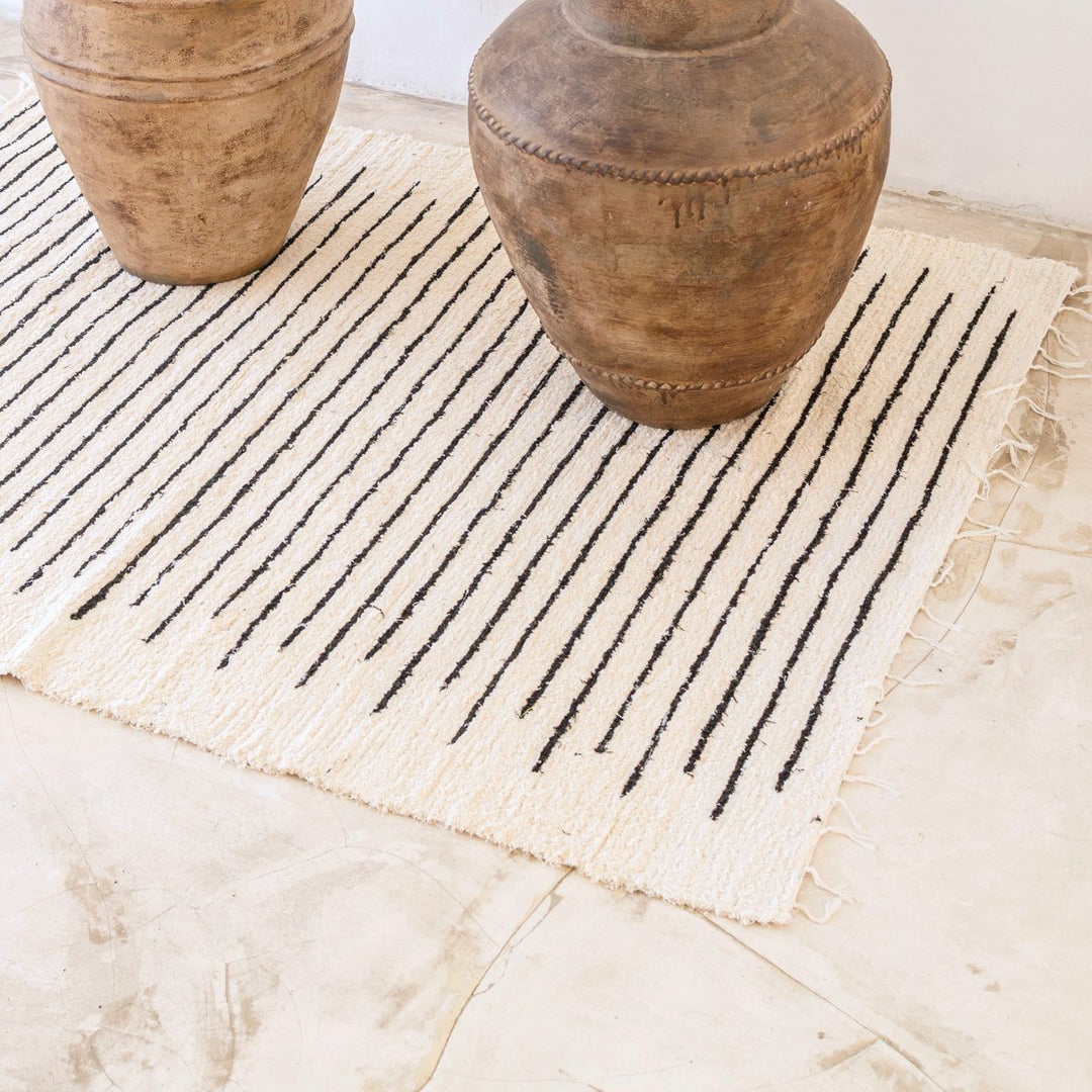 Handgewebter Baumwollteppich KERTA – für Boho Einrichtung