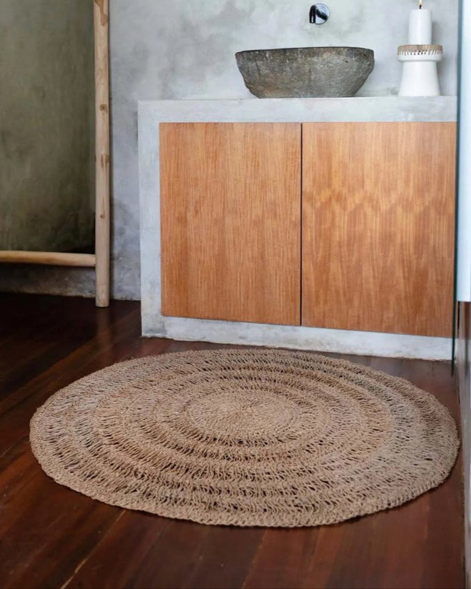 Der runde Seagrass Teppich - Natur - 100cm - Bohostil