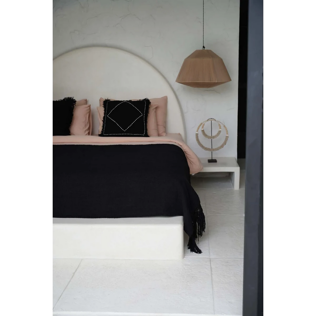 Der "The Gypsy" Bettüberwurf - Schwarz - Baumwolldecke im Bohostil