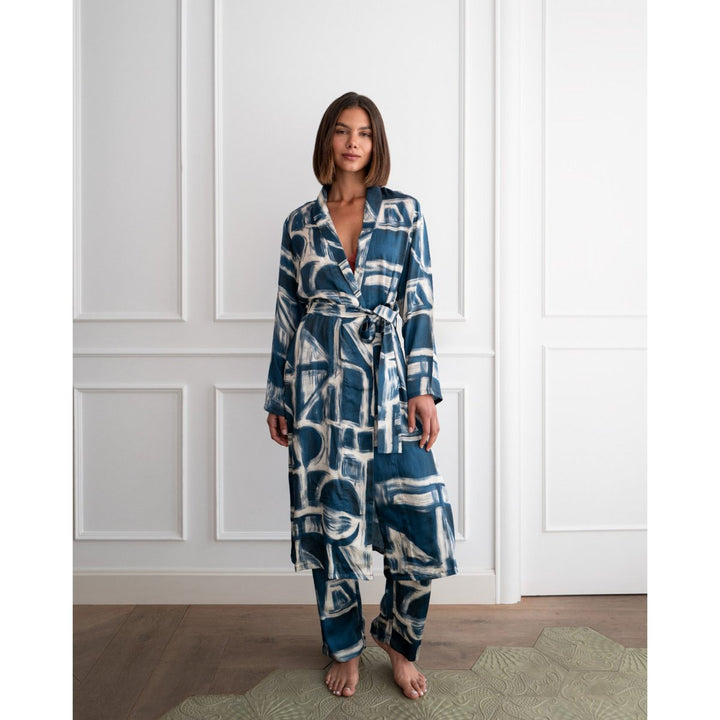 Kimono GREEK - blau-weiß - XS/S